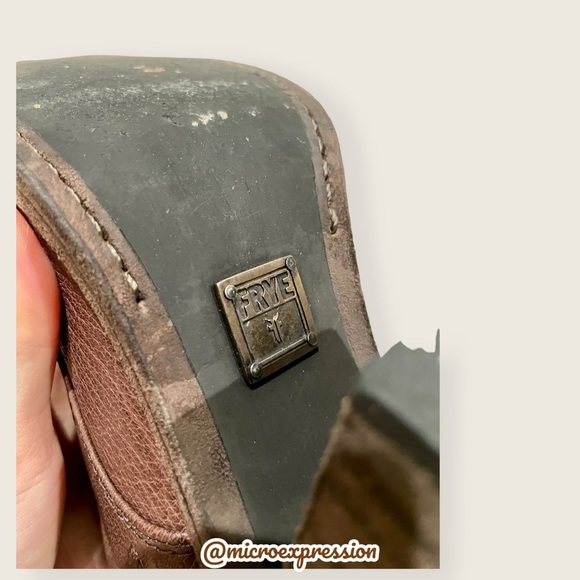 $428 Frye Vintage Brown Cognac Real Leather Distressed Zipper Lace Up Ankle Boot - Picture 9 of 11